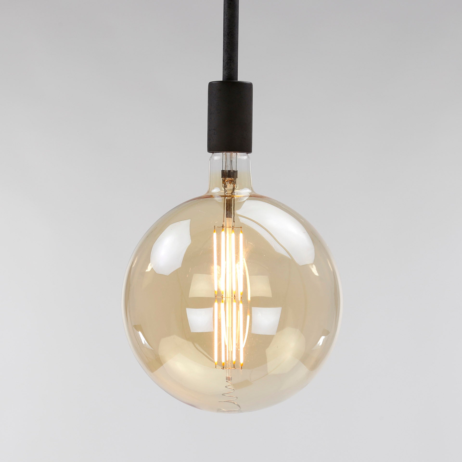 LED filament bol 20 cm - Amber en Smoke Grey