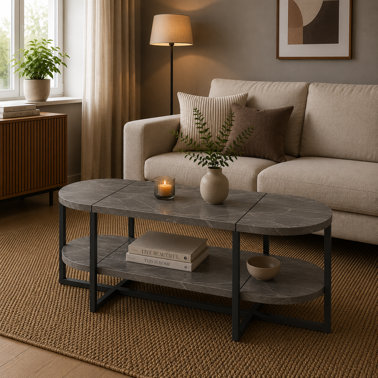 Lynn oval coffee table
