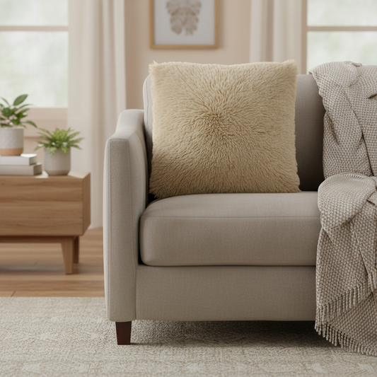 Fluffy decorative cushion
